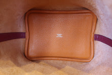 Load image into Gallery viewer, HERMES PICOTIN LOCK TOUCH PM Clemence leather/Swift leather Orange/Rouge grenet X Engraving Hand bag 700120155