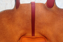 Load image into Gallery viewer, HERMES PICOTIN LOCK TOUCH PM Clemence leather/Swift leather Orange/Rouge grenet X Engraving Hand bag 700120155