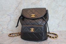 Load image into Gallery viewer, CHANEL Matelasse Chain back pack Lambskin Black/Gold hadware Back pack 700080134