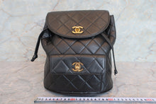 Load image into Gallery viewer, CHANEL Matelasse Chain back pack Lambskin Black/Gold hadware Back pack 700080134
