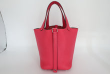 将图片加载到图库查看器,HERMES PICOTIN LOCK PM Clemence leather Rose extreme D刻印 Hand bag 800100107