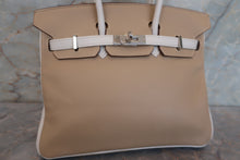 画像をギャラリービューアに読み込む, HERMES/エルメス バーキン25パーソナルオーダー ヴォースイフト タバックキャメル/ホワイト □O刻印 ハンドバッグ 700110028