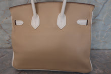 画像をギャラリービューアに読み込む, HERMES/エルメス バーキン25パーソナルオーダー ヴォースイフト タバックキャメル/ホワイト □O刻印 ハンドバッグ 700110028