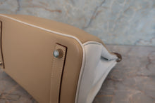 画像をギャラリービューアに読み込む, HERMES/エルメス バーキン25パーソナルオーダー ヴォースイフト タバックキャメル/ホワイト □O刻印 ハンドバッグ 700110028