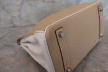 画像をギャラリービューアに読み込む, HERMES/エルメス バーキン25パーソナルオーダー ヴォースイフト タバックキャメル/ホワイト □O刻印 ハンドバッグ 700110028