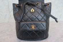 Load image into Gallery viewer, CHANEL Matelasse Chain back pack Lambskin Black/Gold hadware Back pack 700080134