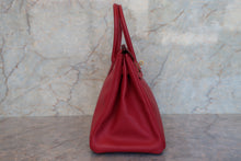 Load image into Gallery viewer, HERMES BIRKIN 30 Graine Couchevel leather Rouge vif 〇X Engraving Hand bag 700090205