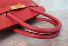 Load image into Gallery viewer, HERMES BIRKIN 30 Graine Couchevel leather Rouge vif 〇X Engraving Hand bag 700090205