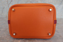 Load image into Gallery viewer, HERMES PICOTIN LOCK TOUCH PM Clemence leather/Swift leather Orange/Rouge Grenet X Engraving Hand bag 700040175