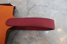 Load image into Gallery viewer, HERMES PICOTIN LOCK TOUCH PM Clemence leather/Swift leather Orange/Rouge Grenet X Engraving Hand bag 700040175