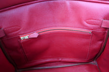 Load image into Gallery viewer, HERMES BIRKIN 30 Graine Couchevel leather Rouge vif 〇X Engraving Hand bag 700090205