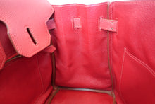 Load image into Gallery viewer, HERMES BIRKIN 30 Graine Couchevel leather Rouge vif 〇X Engraving Hand bag 700090205