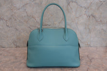 将图片加载到图库查看器,HERMES/BOLIDE 27 Swift leather Blue atoll X刻印 Shoulder bag 800040048