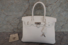 Load image into Gallery viewer, HERMES BIRKIN 30 Clemence leather White □I Engraving Hand bag 700090237