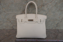 Load image into Gallery viewer, HERMES BIRKIN 30 Clemence leather White □I Engraving Hand bag 700090237
