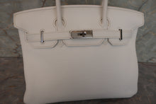 Load image into Gallery viewer, HERMES BIRKIN 30 Clemence leather White □I Engraving Hand bag 700090237