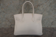 Load image into Gallery viewer, HERMES BIRKIN 30 Clemence leather White □I Engraving Hand bag 700090237