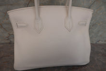 Load image into Gallery viewer, HERMES BIRKIN 30 Clemence leather White □I Engraving Hand bag 700090237