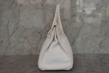Load image into Gallery viewer, HERMES BIRKIN 30 Clemence leather White □I Engraving Hand bag 700090237