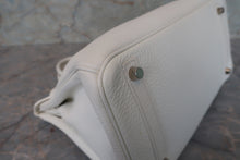Load image into Gallery viewer, HERMES BIRKIN 30 Clemence leather White □I Engraving Hand bag 700090237