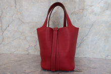 Load image into Gallery viewer, HERMES PICOTIN PM Clemence leather Rouge garance Hand bag 700090191