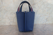 Load image into Gallery viewer, HERMES PICOTIN LOCK PM Tressage Epsom leather Blue brighton/Capucine/Blue saphir C Engraving Hand bag 700120132