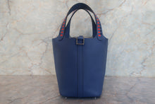 将图片加载到图库查看器,HERMES PICOTIN LOCK PM Tressage Epsom leather Blue brighton/Capucine/Blue saphir C刻印 Hand bag 700120132