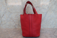 Load image into Gallery viewer, HERMES PICOTIN LOCK PM Clemence leather Rouge casaque A Engraving  Hand bag 700050026