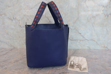 将图片加载到图库查看器,HERMES PICOTIN LOCK PM Tressage Epsom leather Blue encre/Brique/Black Y刻印 Hand bag 800070079