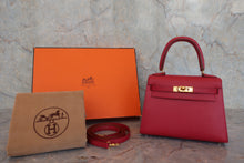 将图片加载到图库查看器,HERMES Mini KELLY 20 Graine Couchevel leather Rouge vif □C刻印 Shoulder bag 800040066