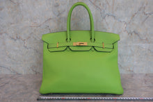 画像をギャラリービューアに読み込む, HERMES/エルメス バーキン35 トリヨンクレマンス アップルグリーン □G刻印 ハンドバッグ 800060001