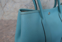 将图片加载到图库查看器,HERMES GARDEN PARTY PM Country leather Blue atoll T刻印 Tote bag 800010083
