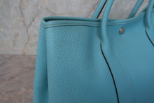 将图片加载到图库查看器,HERMES GARDEN PARTY PM Country leather Blue atoll T刻印 Tote bag 800010083