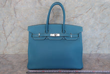 將圖片載入圖庫檢視器 HERMES/エルメス バーキン35 トゴ ブルージーン □J刻印 ハンドバッグ 700090197