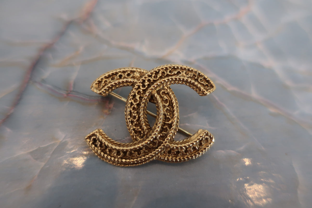 CHANEL/シャネル ココマークブローチ 金メッキ ゴールド ブローチ
