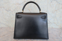 画像をギャラリービューアに読み込む, HERMES/エルメス ケリー28 ボックスカーフ ブラック 〇X刻印 ショルダーバッグ 800030015