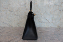 画像をギャラリービューアに読み込む, HERMES/エルメス ケリー28 ボックスカーフ ブラック 〇X刻印 ショルダーバッグ 800030015