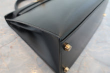 画像をギャラリービューアに読み込む, HERMES/エルメス ケリー28 ボックスカーフ ブラック 〇X刻印 ショルダーバッグ 800030015