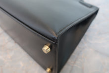 画像をギャラリービューアに読み込む, HERMES/エルメス ケリー28 ボックスカーフ ブラック 〇X刻印 ショルダーバッグ 800030015