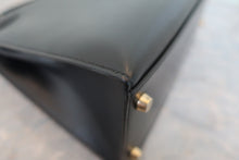 画像をギャラリービューアに読み込む, HERMES/エルメス ケリー28 ボックスカーフ ブラック 〇X刻印 ショルダーバッグ 800030015