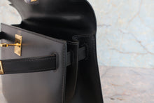 画像をギャラリービューアに読み込む, HERMES/エルメス ケリー28 ボックスカーフ ブラック 〇X刻印 ショルダーバッグ 800030015