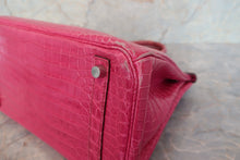Load image into Gallery viewer, HERMES BIRKIN 30 Crocodile Porosus Fuschia pink □K Engraving Hand bag 700120067