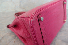 Load image into Gallery viewer, HERMES BIRKIN 30 Crocodile Porosus Fuschia pink □K Engraving Hand bag 700120067