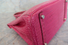 Load image into Gallery viewer, HERMES BIRKIN 30 Crocodile Porosus Fuschia pink □K Engraving Hand bag 700120067