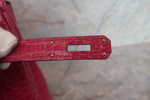 Load image into Gallery viewer, HERMES BIRKIN 30 Crocodile Porosus Fuschia pink □K Engraving Hand bag 700120067