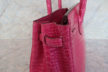 Load image into Gallery viewer, HERMES BIRKIN 30 Crocodile Porosus Fuschia pink □K Engraving Hand bag 700120067
