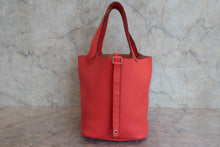 画像をギャラリービューアに読み込む, HERMES/エルメス ピコタンロックMM トリヨンクレマンス ルージュピヴォワンヌ □R刻印 ハンドバッグ 800030008