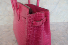 Load image into Gallery viewer, HERMES BIRKIN 30 Crocodile Porosus Fuschia pink □K Engraving Hand bag 700120067