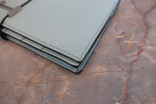 Load image into Gallery viewer, HERMES  Bearn Soufflet Chevre myzore goatskim Blue atoll A Engraving Wallet 700080075