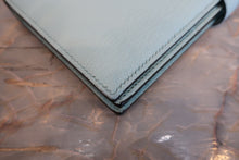 Load image into Gallery viewer, HERMES  Bearn Soufflet Chevre myzore goatskim Blue atoll A Engraving Wallet 700080075